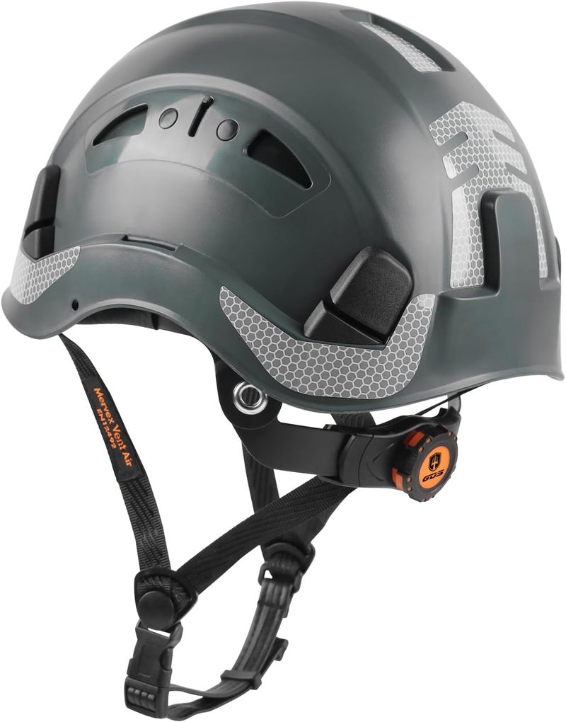 GREEN DEVIL Safety Helmet Hard Hat with Chin Strap Vented Lightweight Adjustable Hardhat for Men Women with Hi-Viz Design Ideal for Tree Climbing Work at Height - Image 2